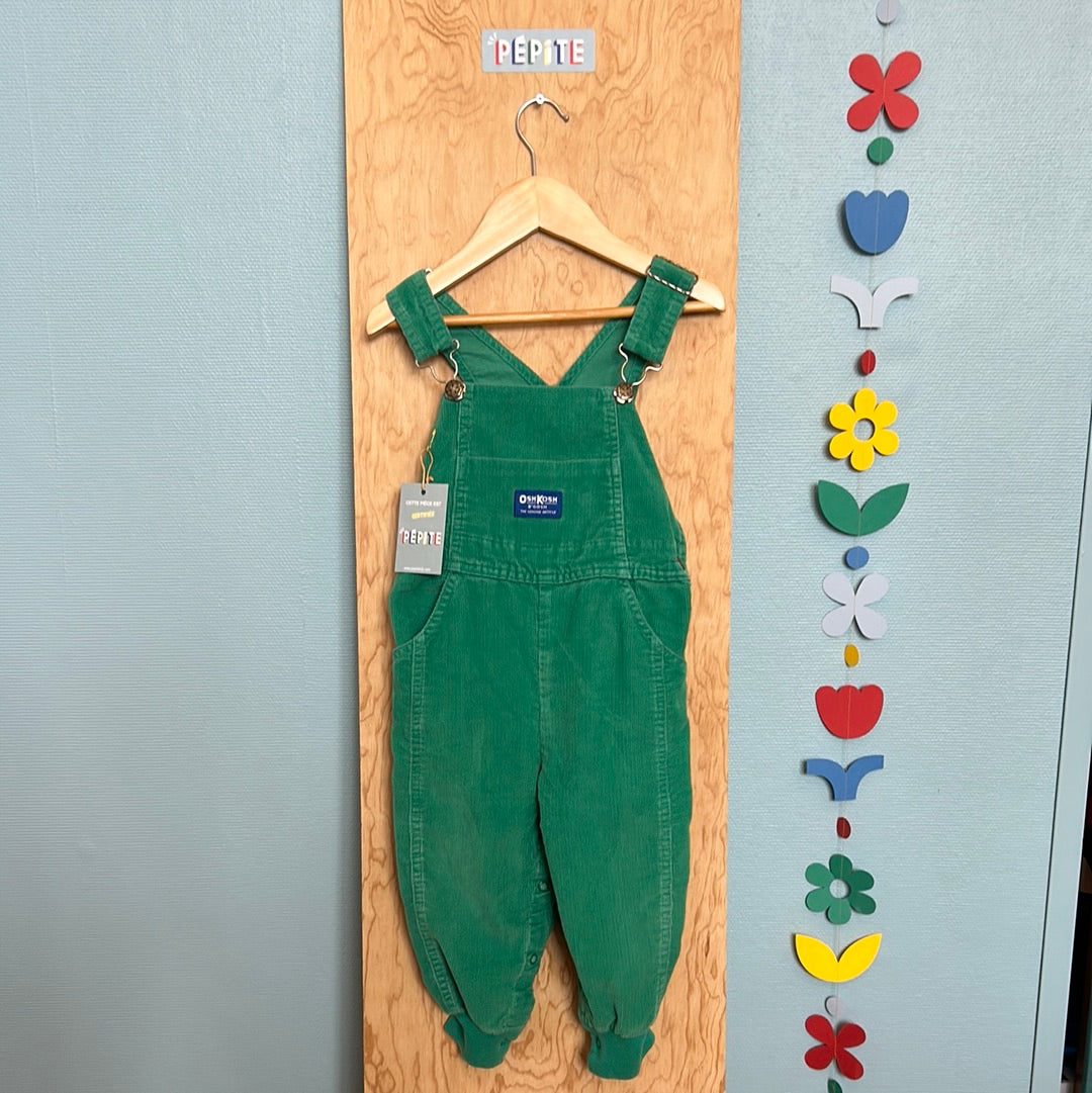 Salopette Oshkosh verte velours côtelé