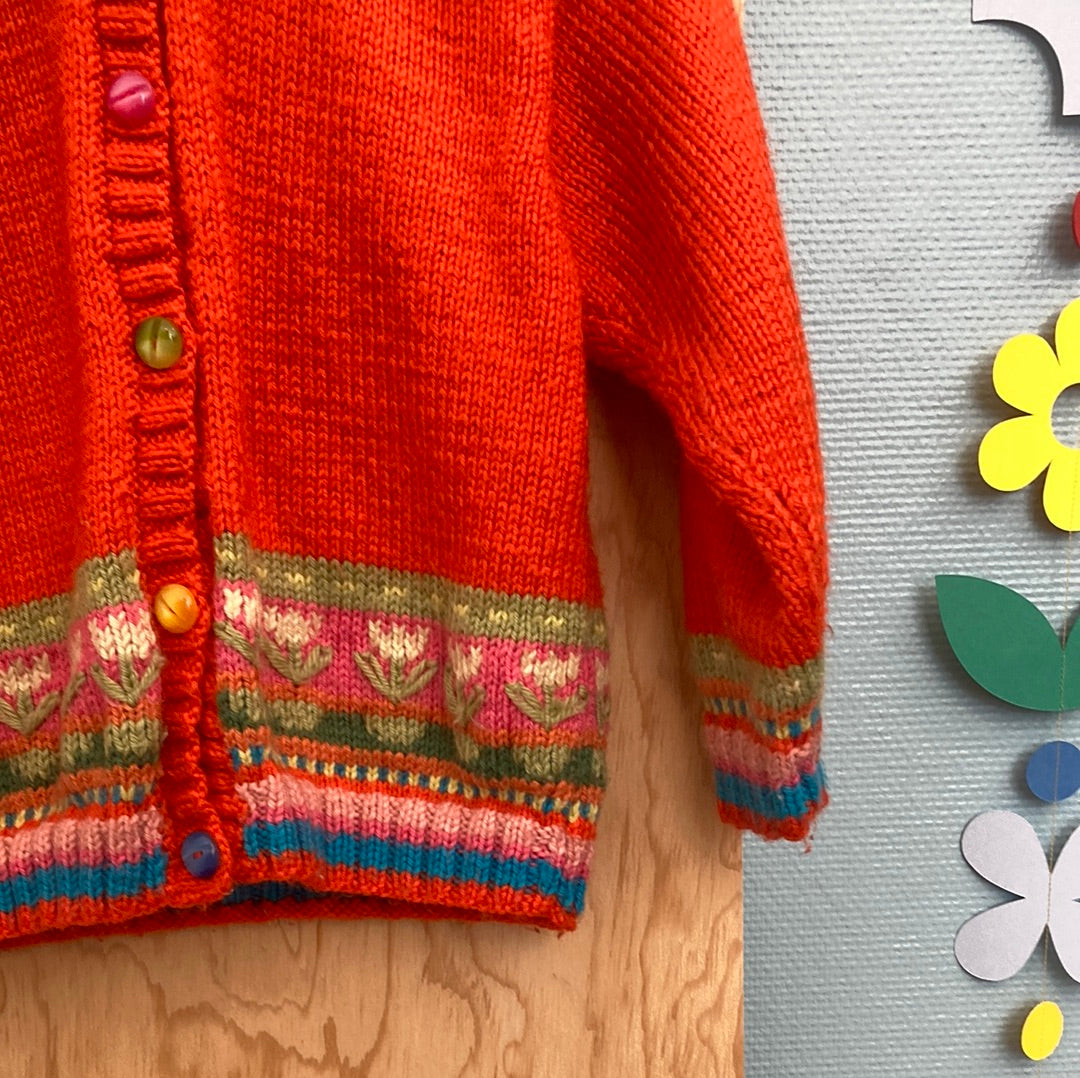 Gilet tricot vermillon