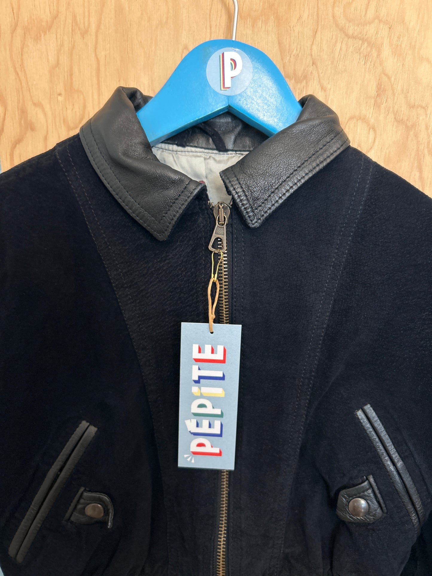 Veste en daim marine
