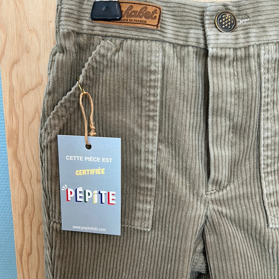 Pantalon beige velours côtelé