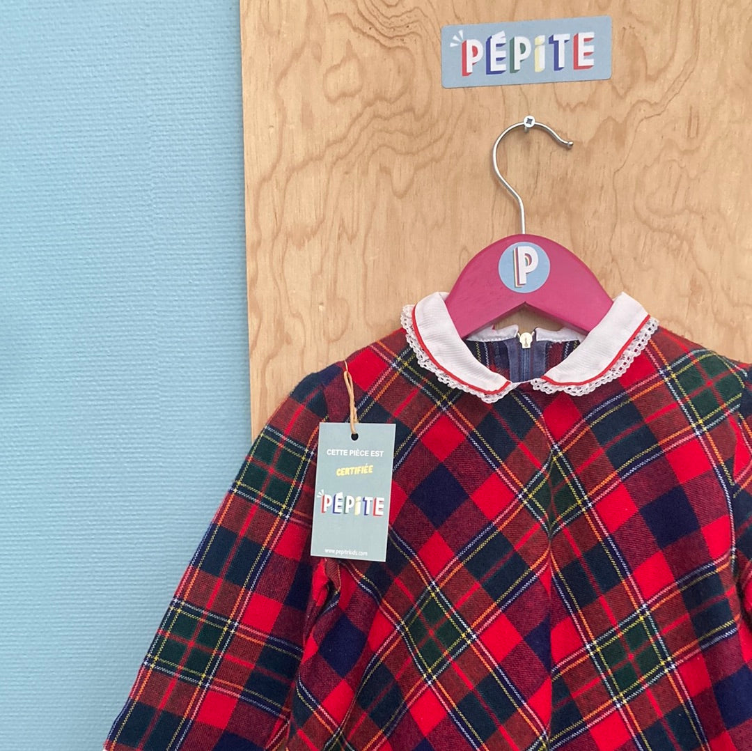 Robe tartan col Claudine