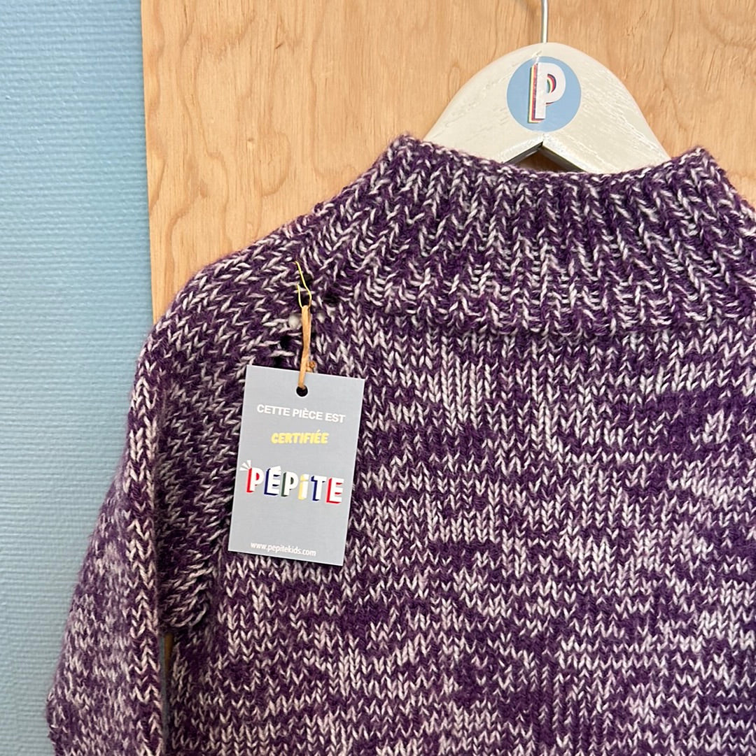 Pull violet chiné