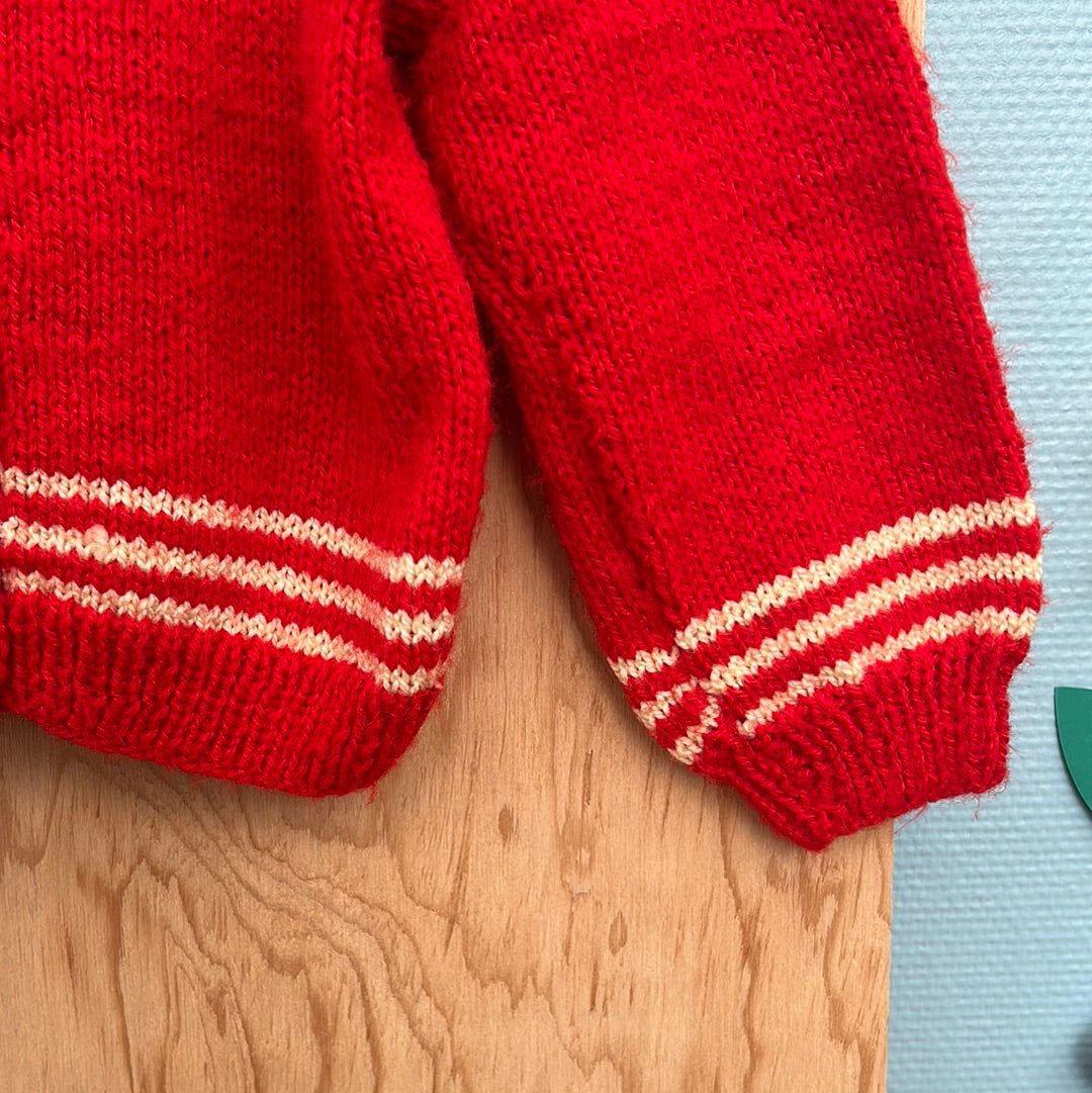 Tricot gilet rouge tomate