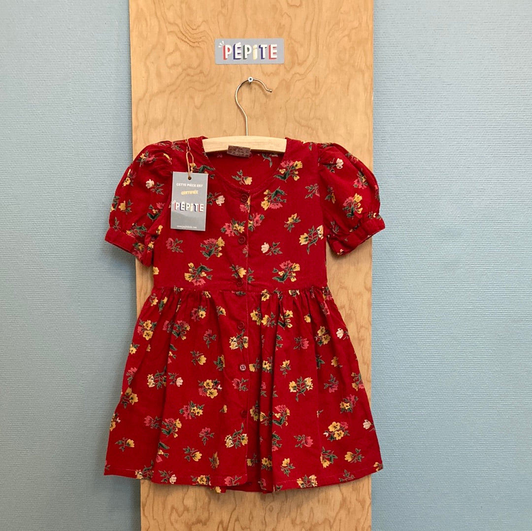 Robe fleurie rouge