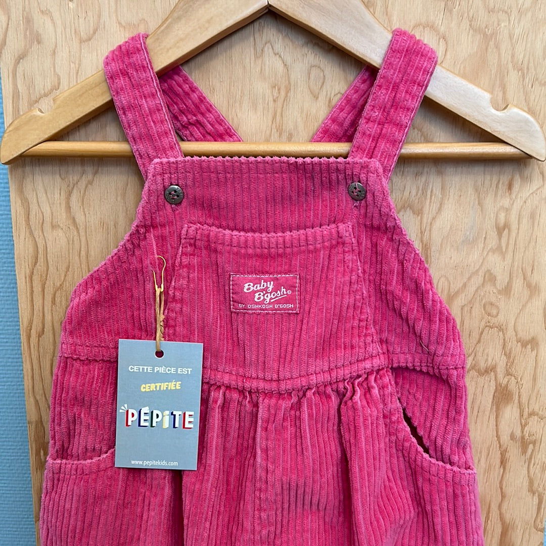 Salopette Oshkosh velours côtelé rose