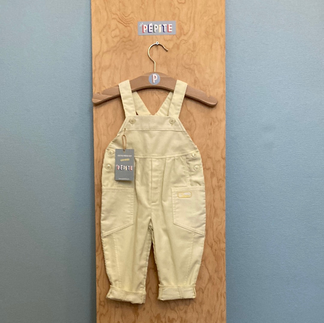 Salopette petit bateau jaune pastel