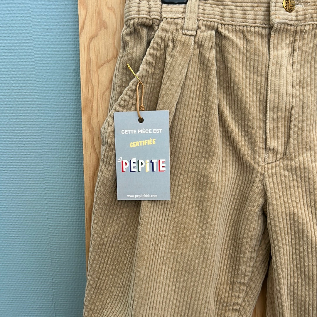 Pantalon velours côtelé beige