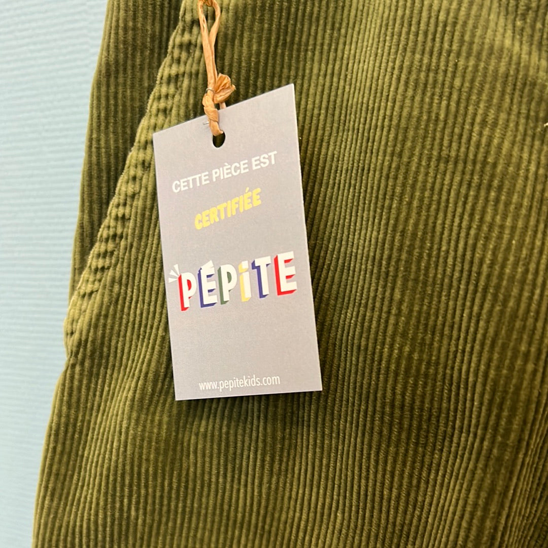 Pantalon olive velours côtelé