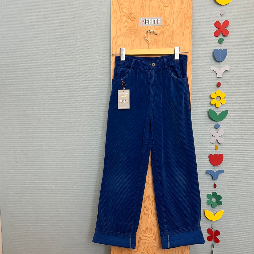 Pantalon bleu roi velours côtelé
