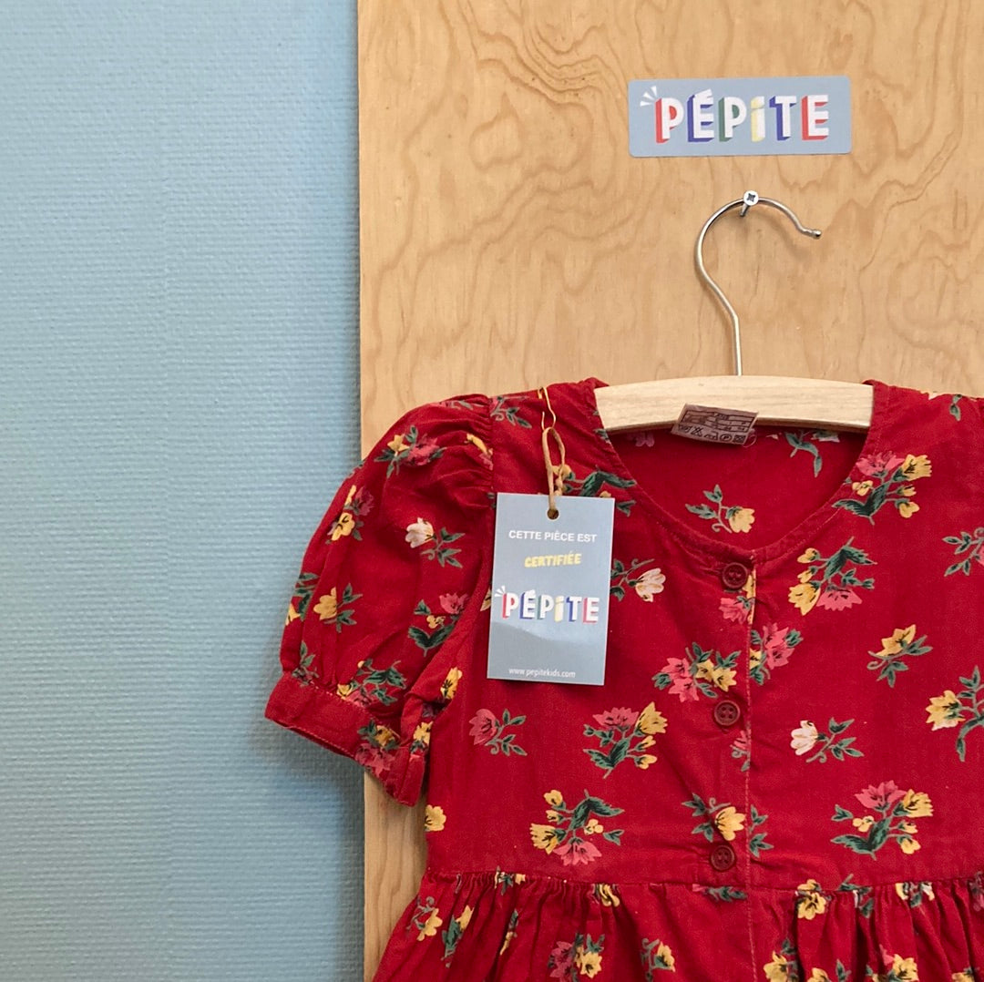 Robe fleurie rouge