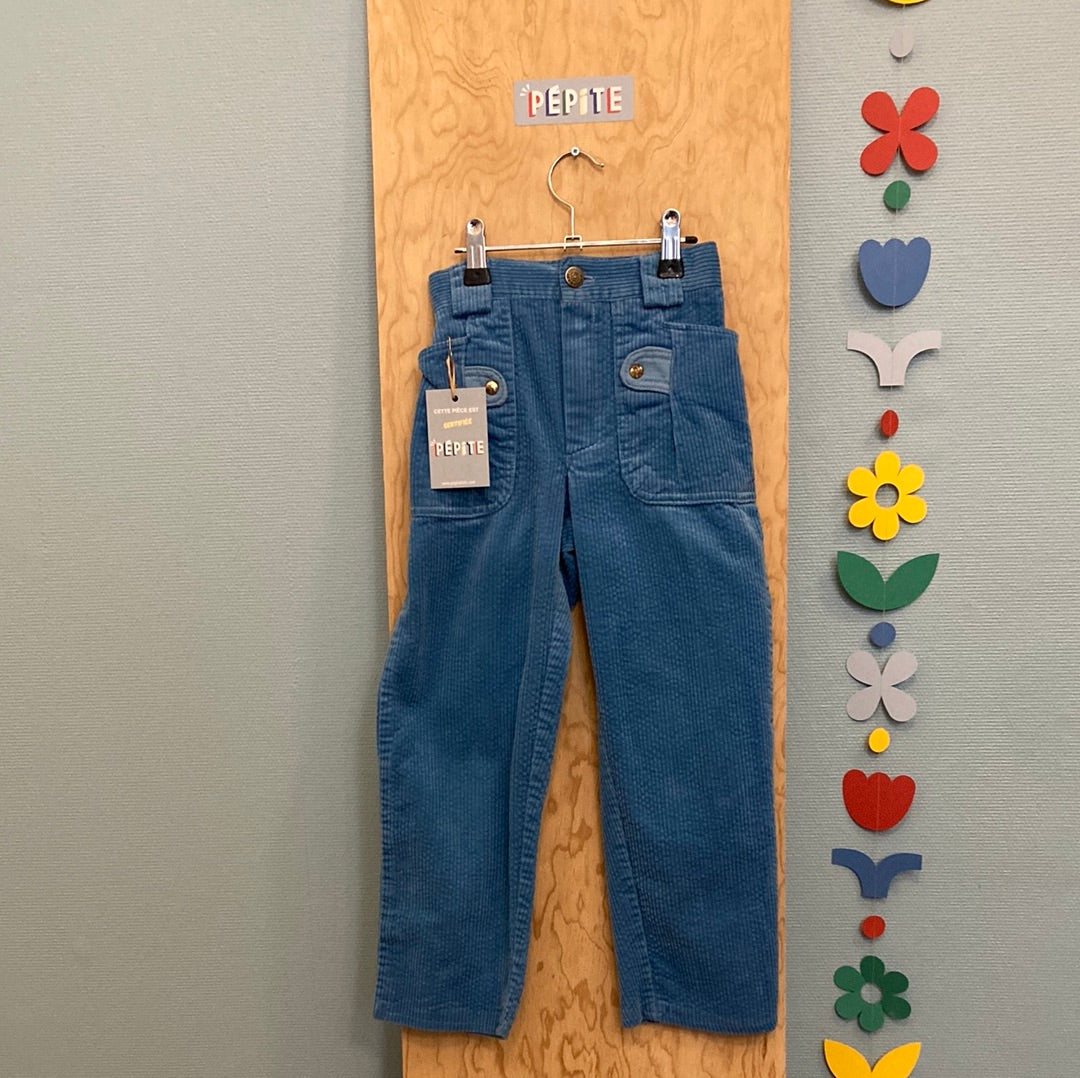 Pantalon velours bleu