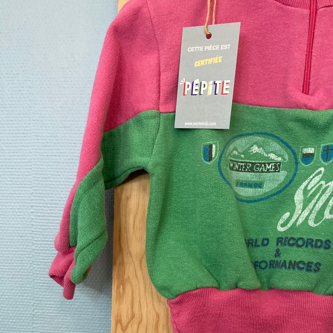 Sweat rose et vert