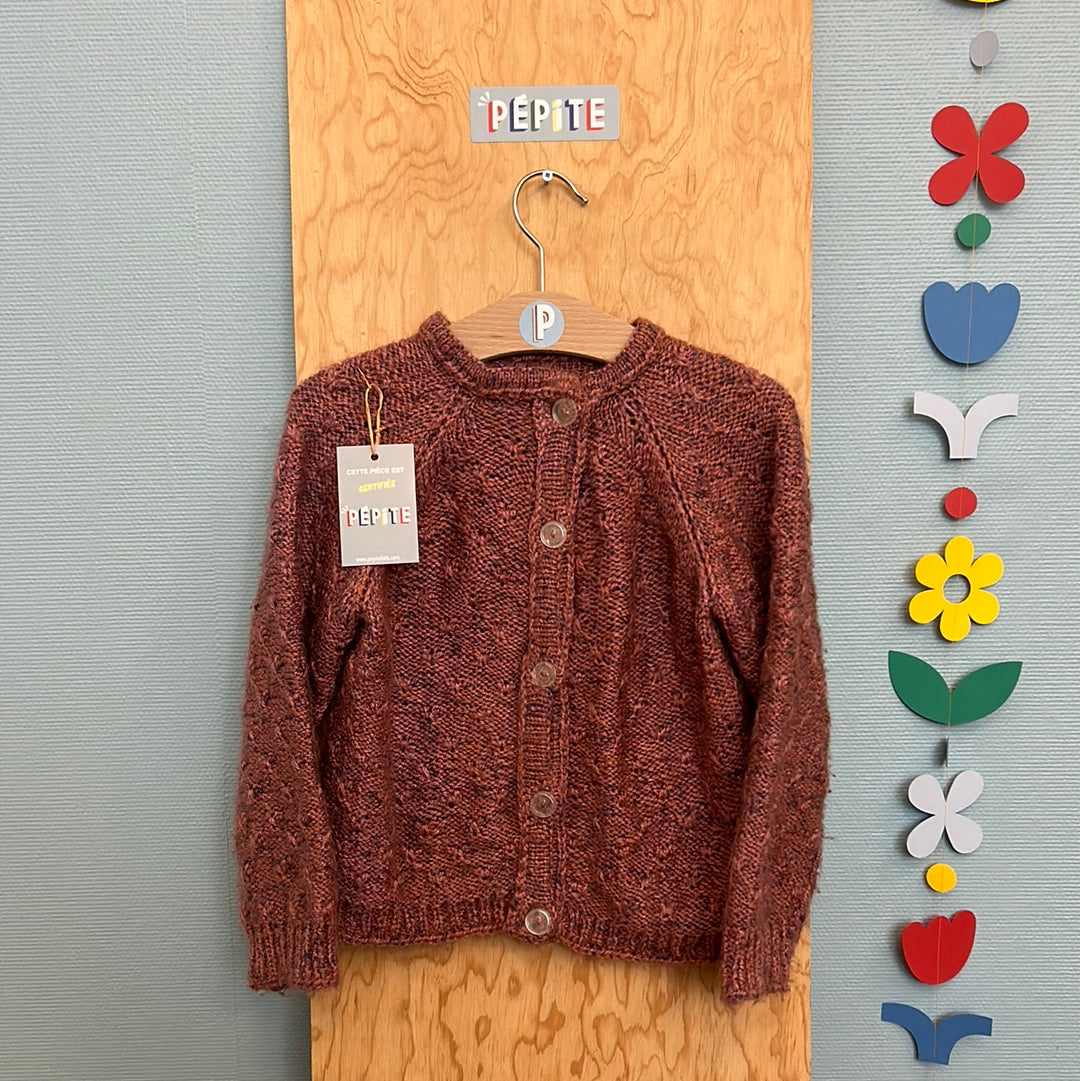 Gilet rose chiné