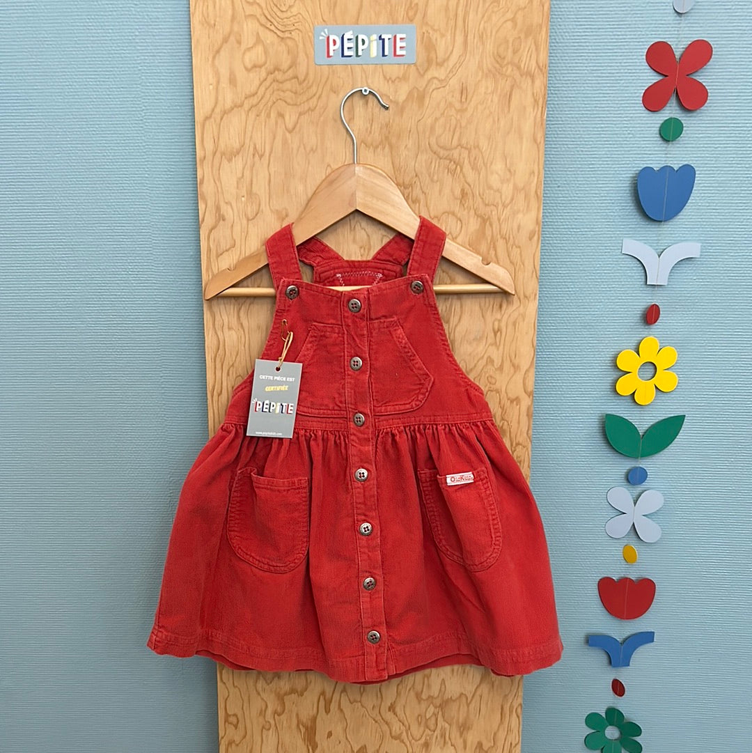 Robe Oshkosh velours côtelé pêche