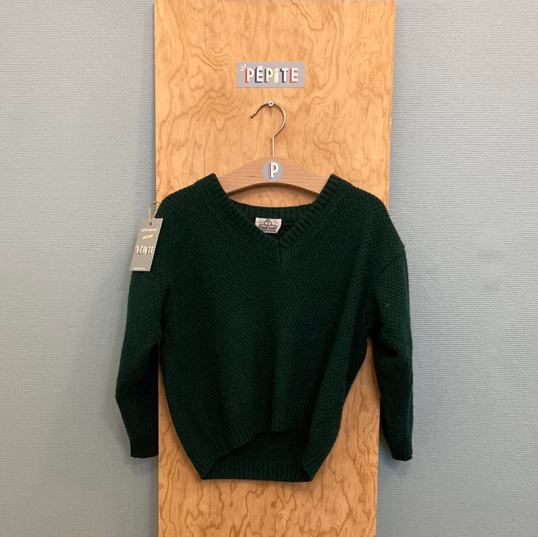 Pull col v coudé maille