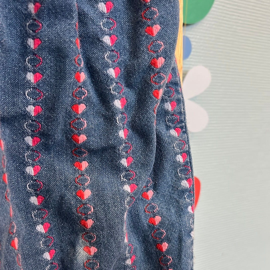 Salopette oshkosh denim et fleurs