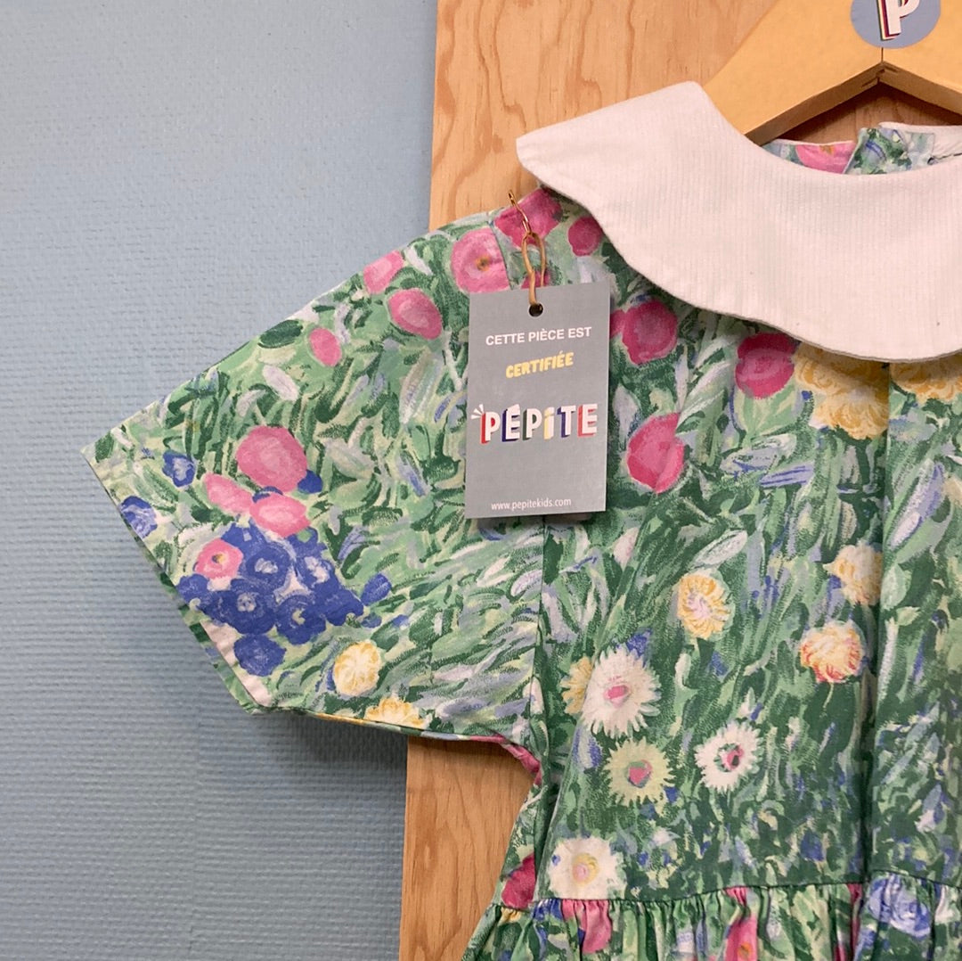 Robe fleurie col Pierrot