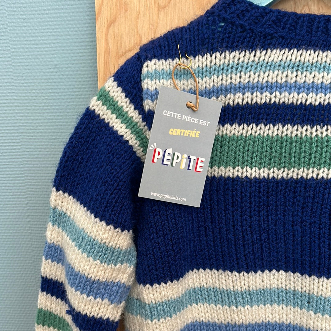 Pull tricot rayé