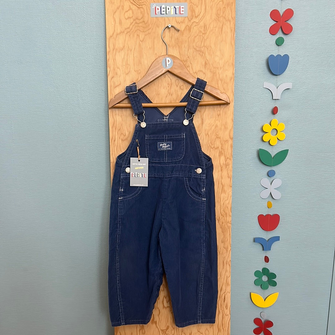 Salopette Oshkosh velours côtelé bleu