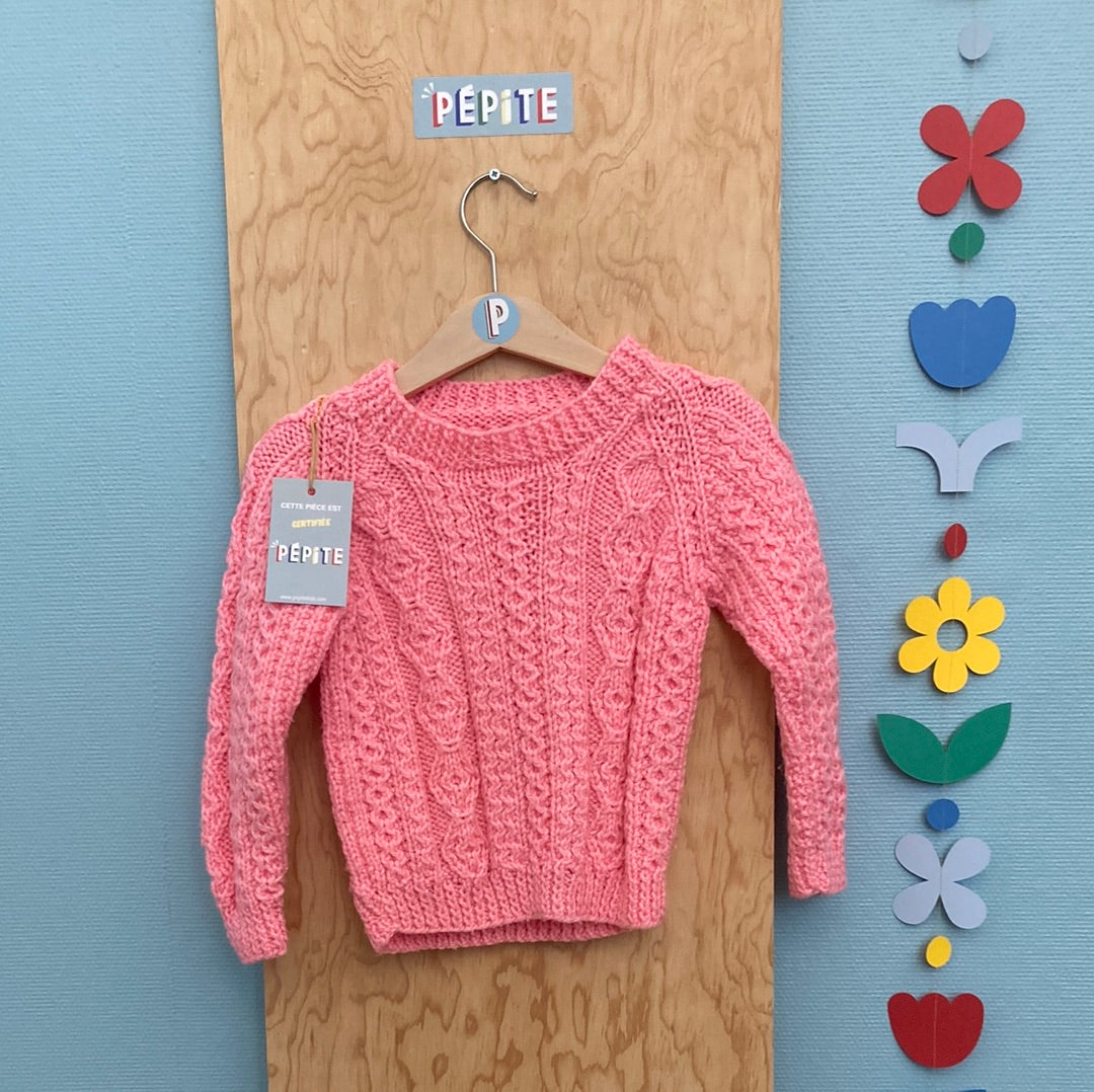Pull tricot rose