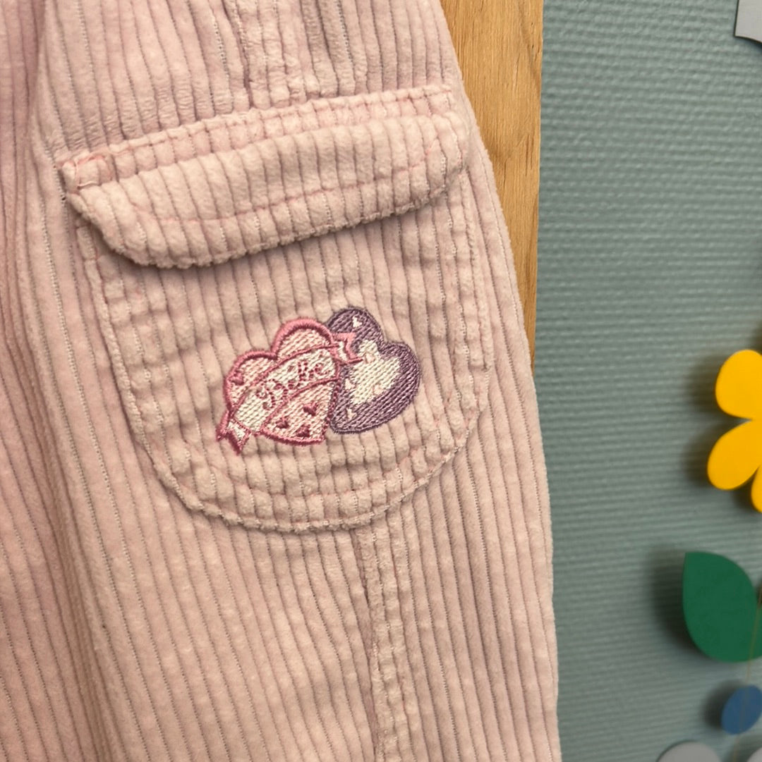 Pantalon velours côtelé rose