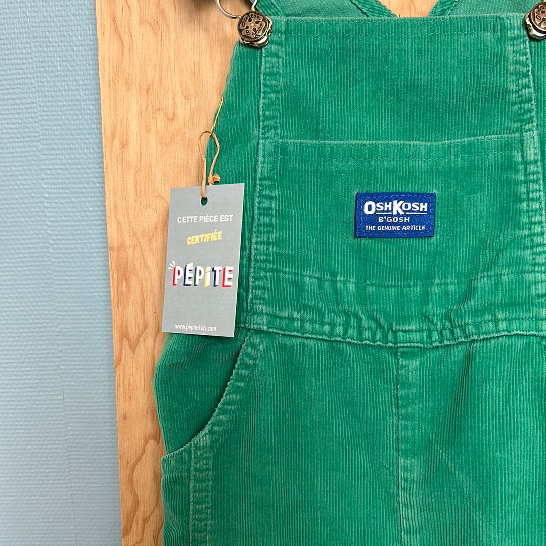 Salopette Oshkosh verte velours côtelé
