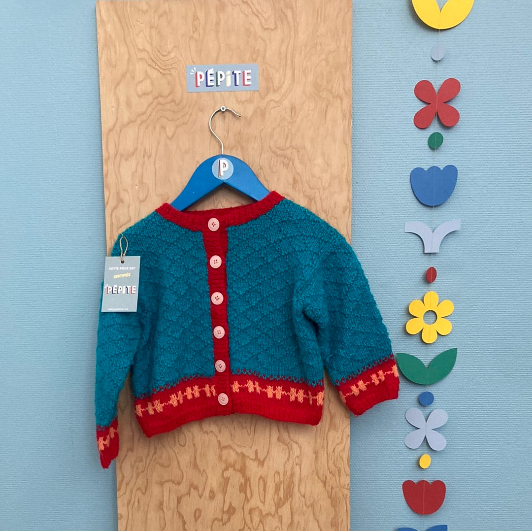 Gilet tricot bleu
