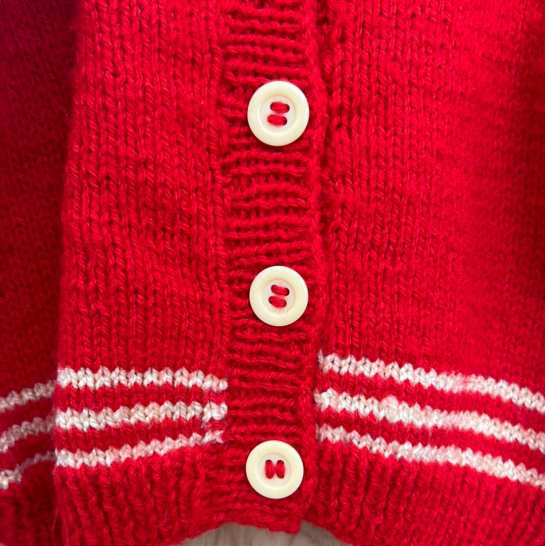 Tricot gilet rouge tomate