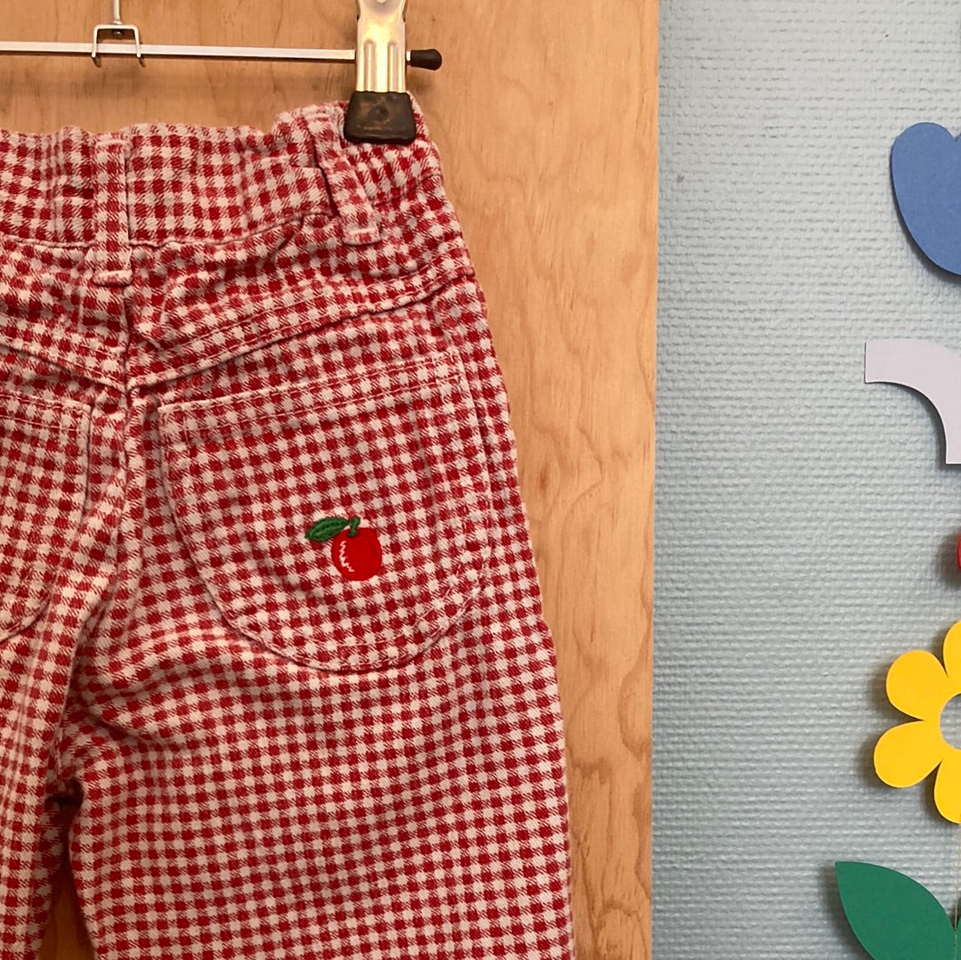 Pantalon pied de poule rouge