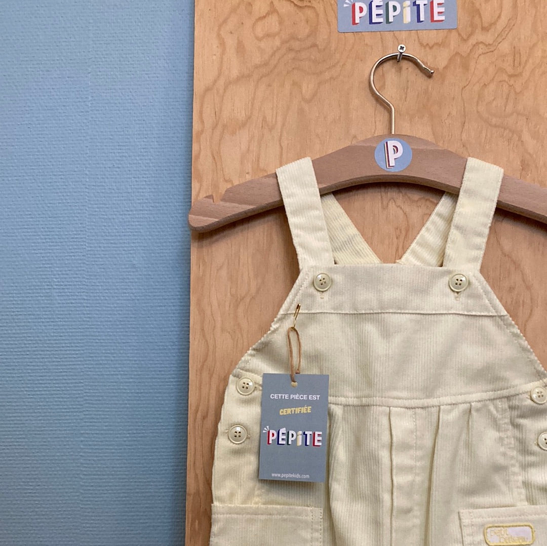 Salopette petit bateau jaune pastel