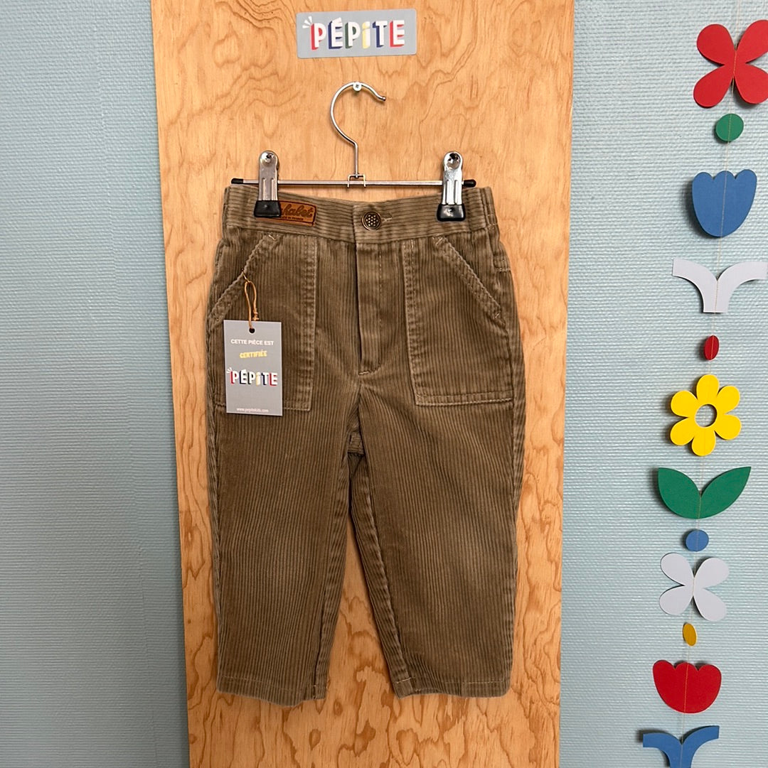 Pantalon beige velours côtelé