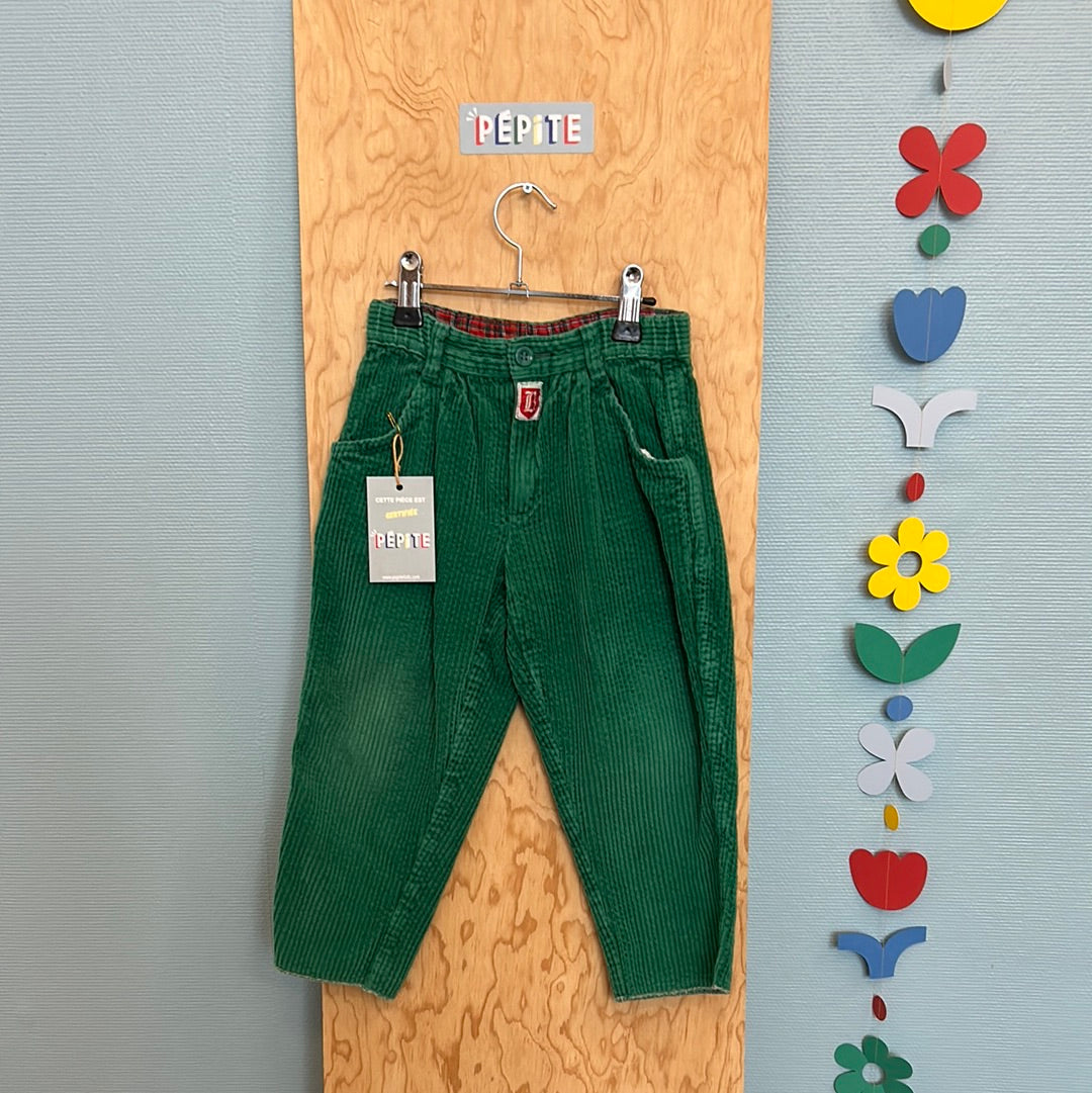 Pantalon vert velours côtelé