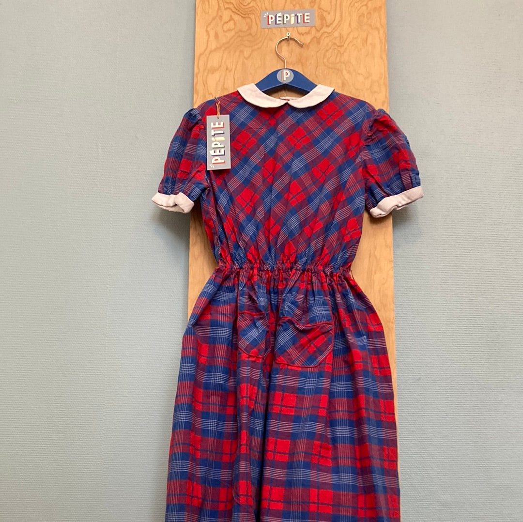 Robe tartan col Claudine