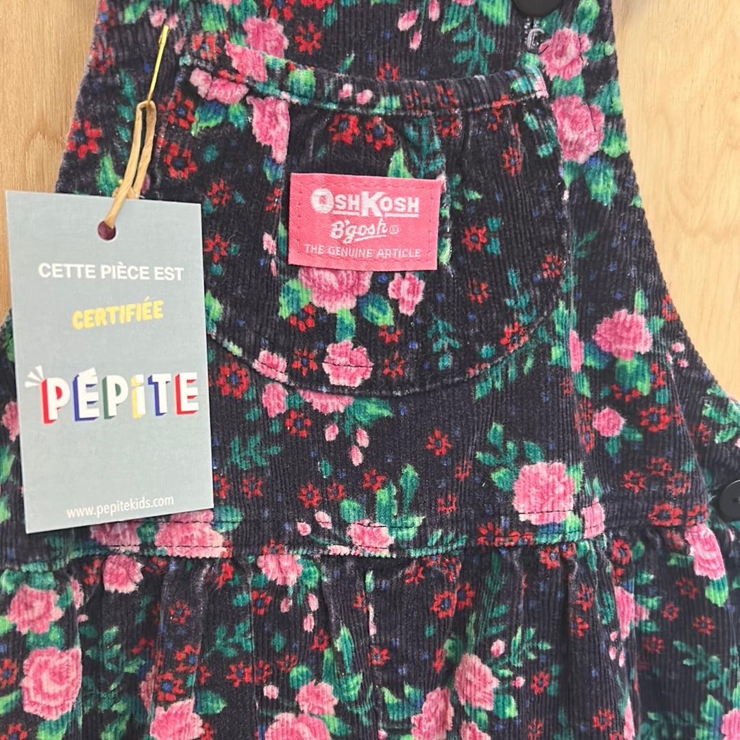 Salopette Oshkosh velours fleurs