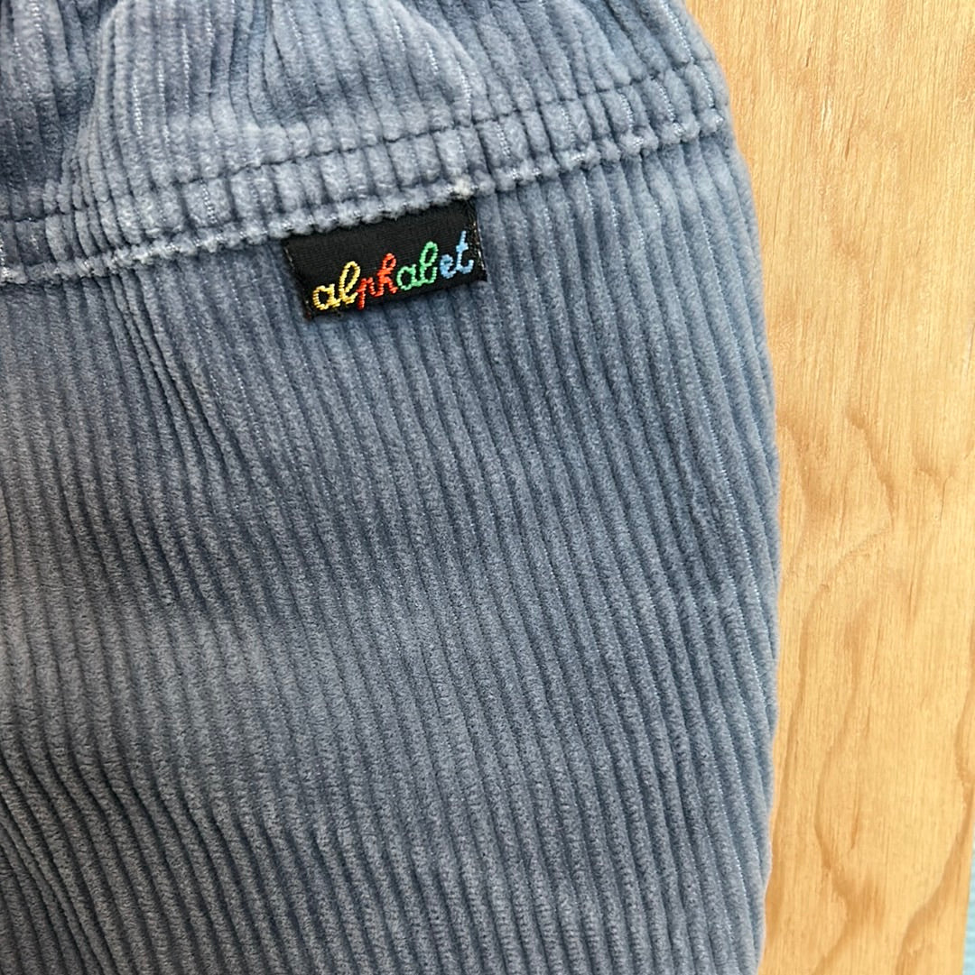 Pantalon gris bleu velours côtelé
