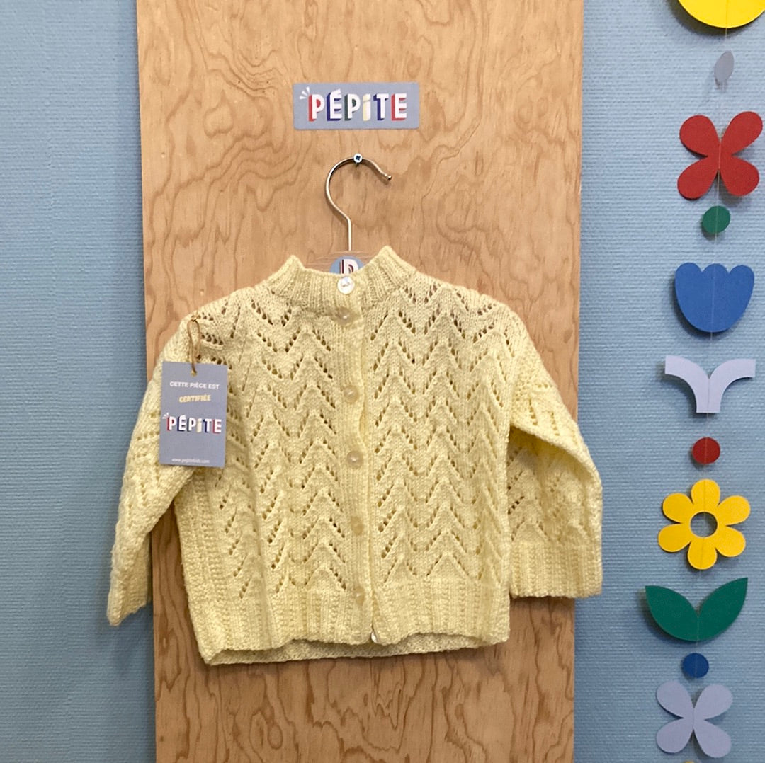 Gilet tricot jaune poussin