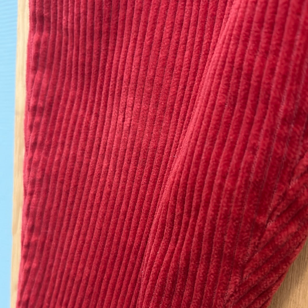 Pantalon velours côtelé rouge carmin