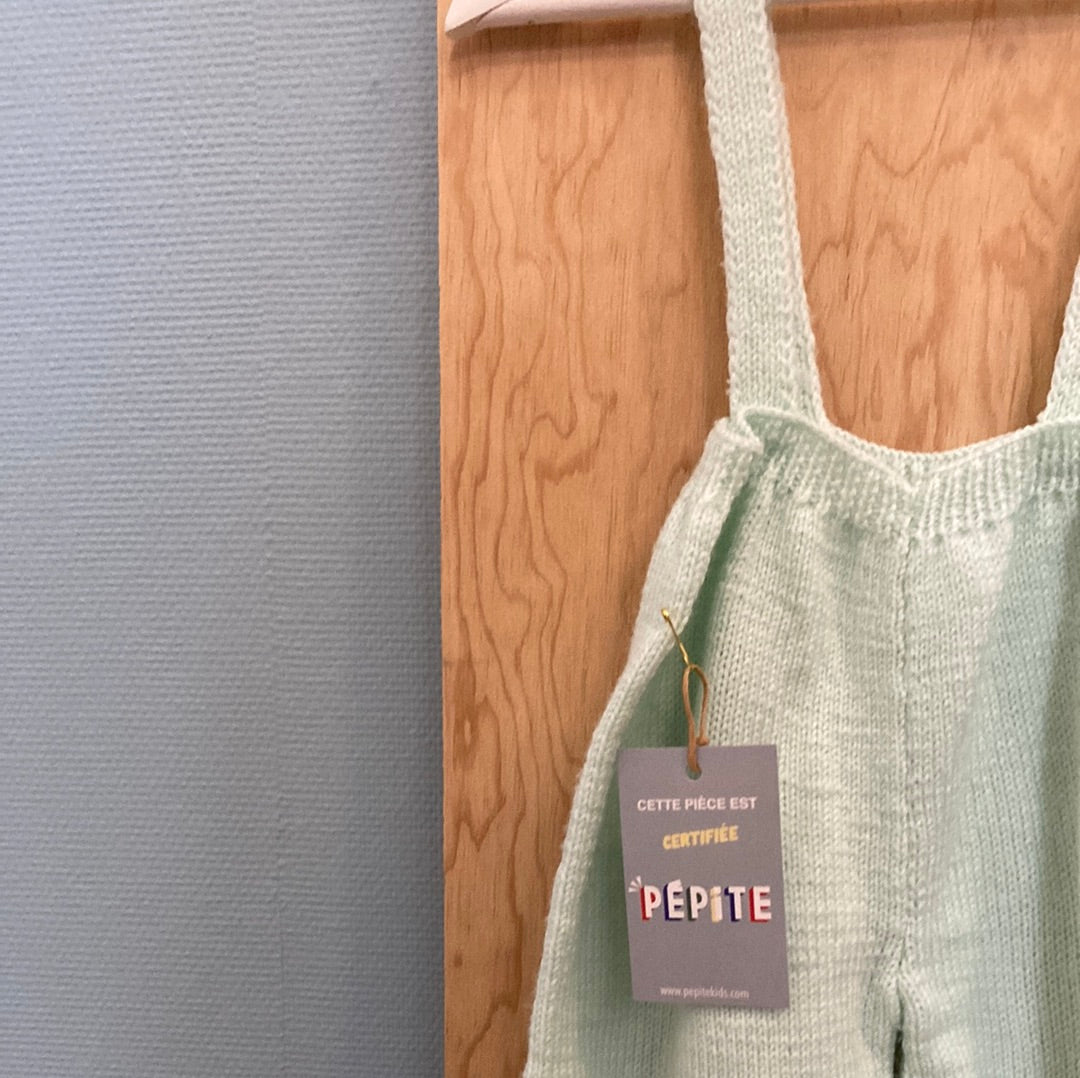 Pantalon à bretelles en laine
