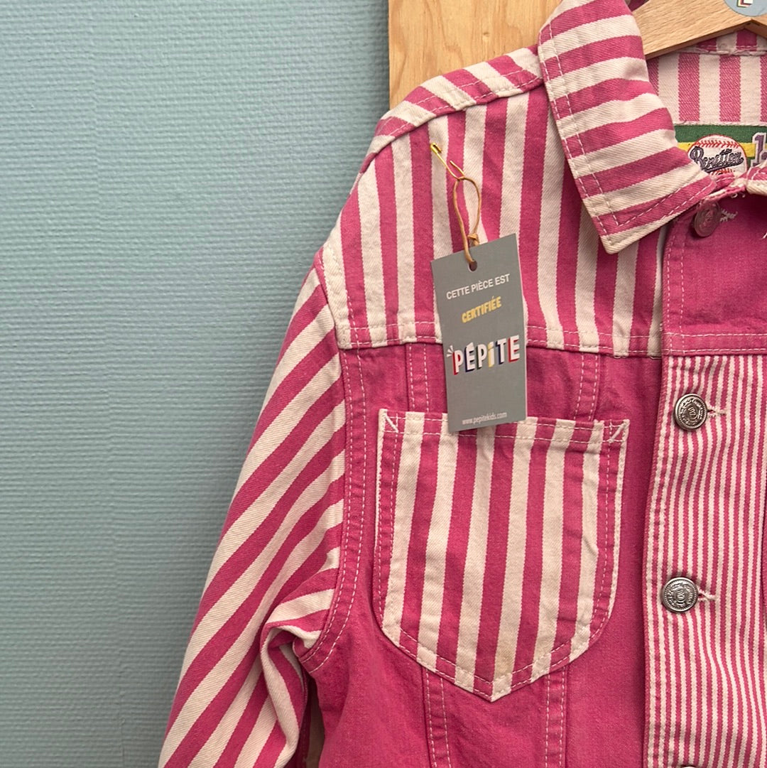 Veste denim rose