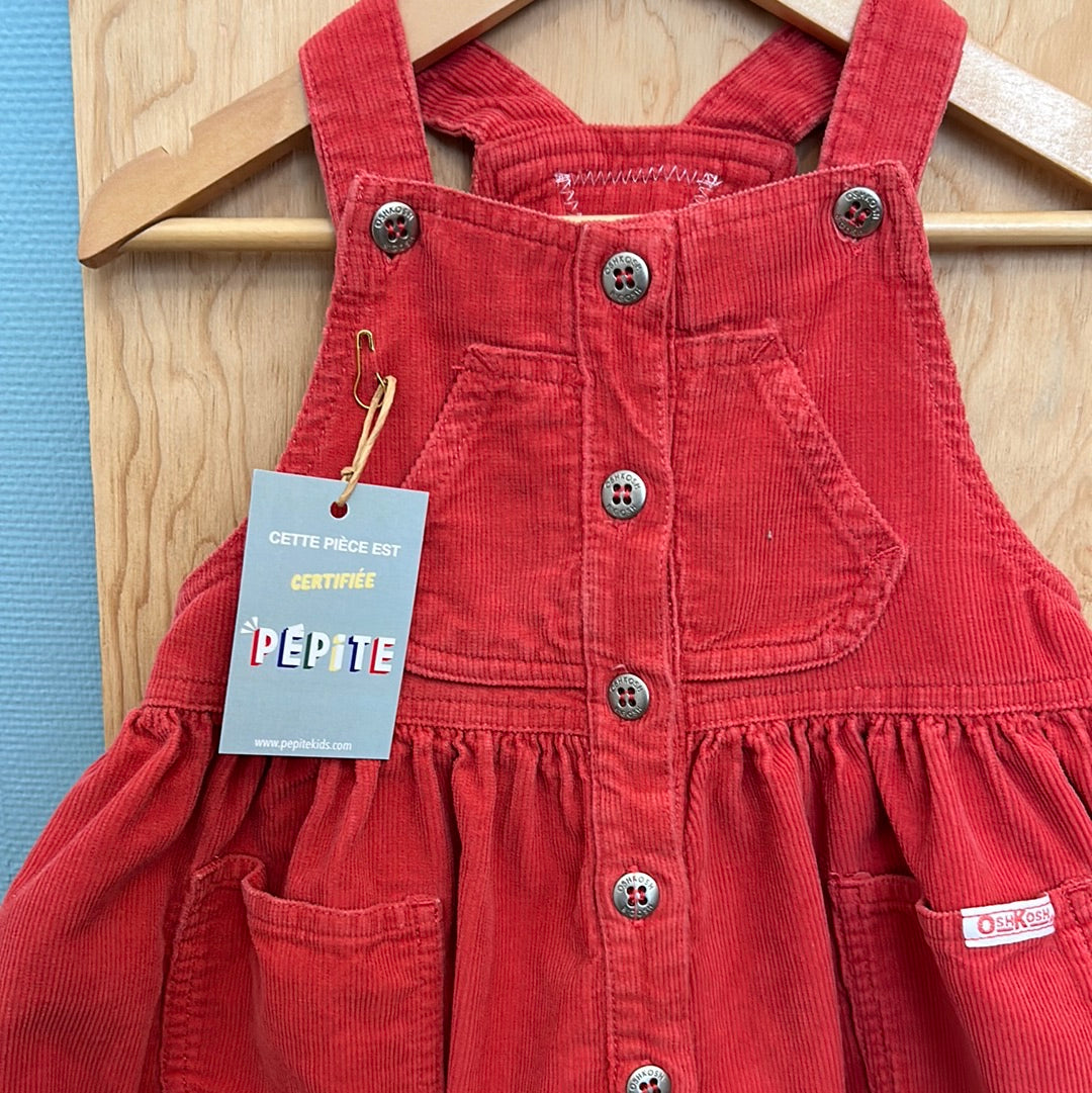 Robe Oshkosh velours côtelé pêche