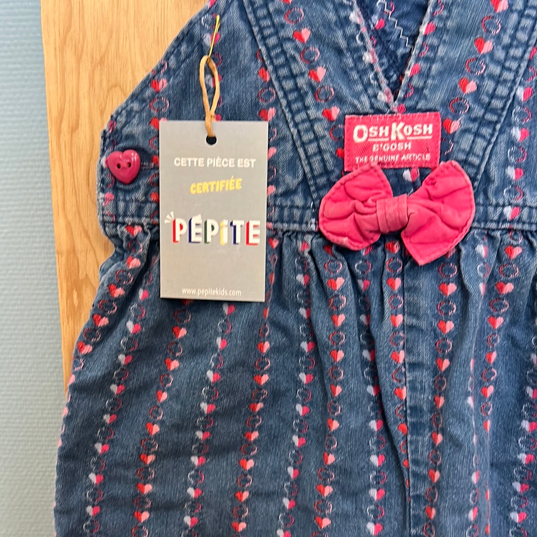 Salopette oshkosh denim et fleurs