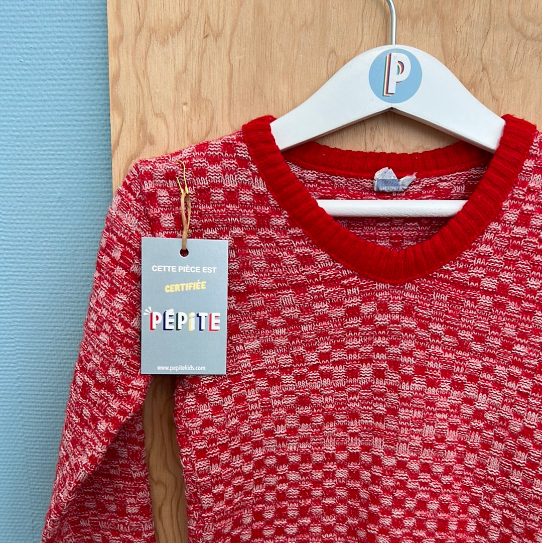 Pull chaussette rouge chiné