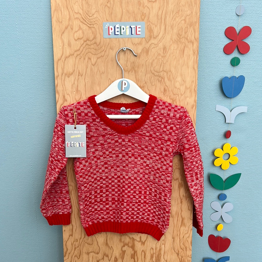 Pull chaussette rouge chiné