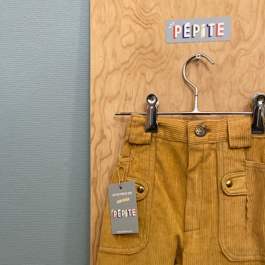 Pantalon velours jaune