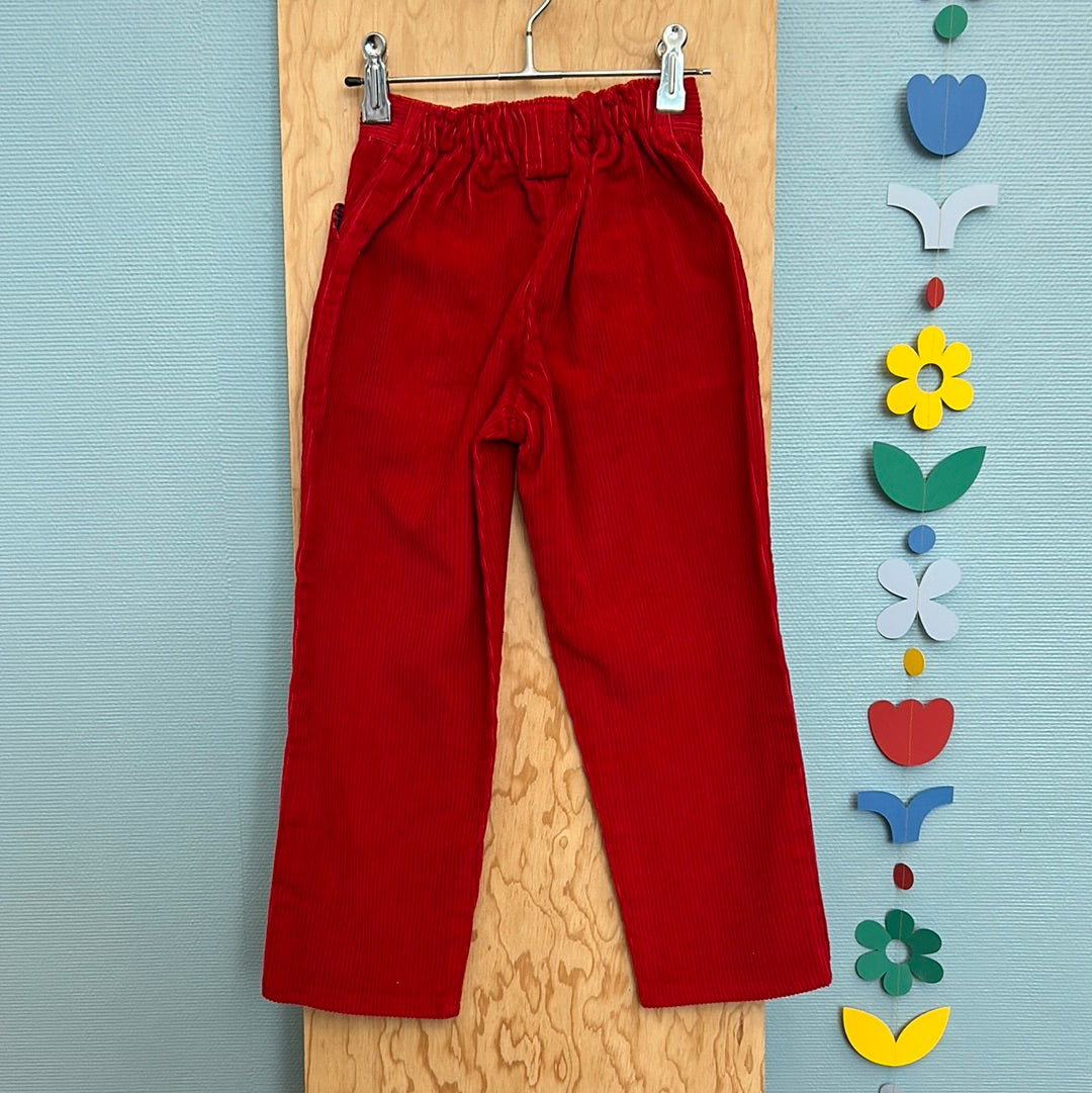 Pantalon velours côtelé rouge
