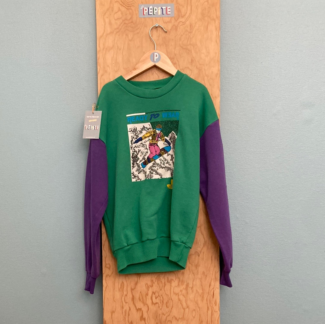 Sweat ski Adidas vert et violet