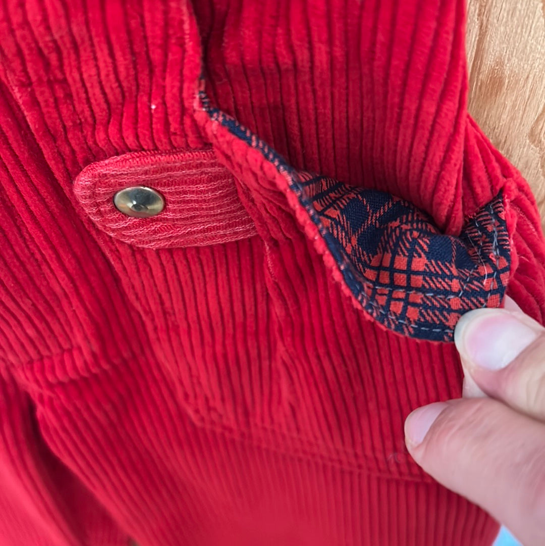 Pantalon velours côtelé rouge