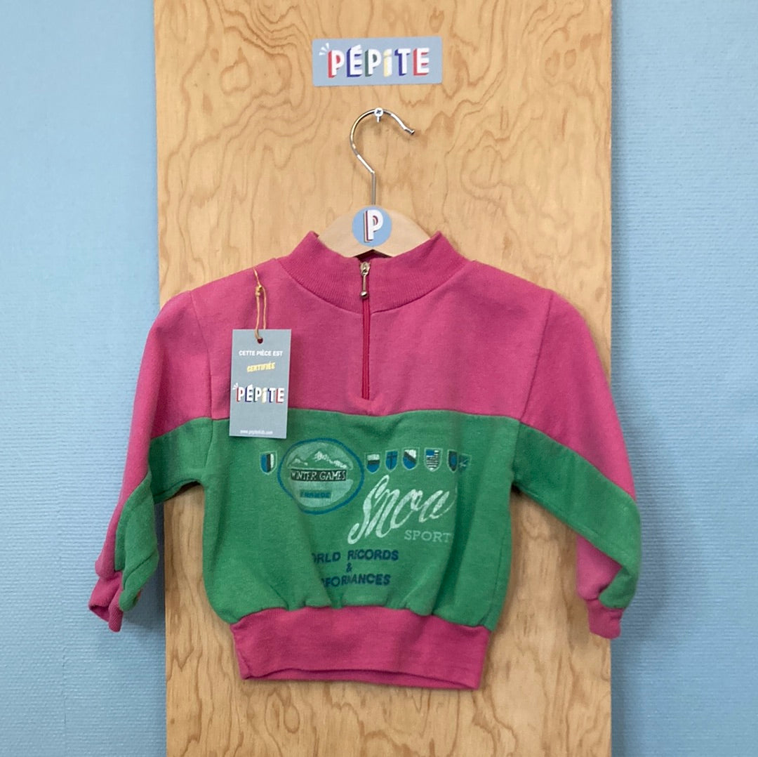 Sweat rose et vert