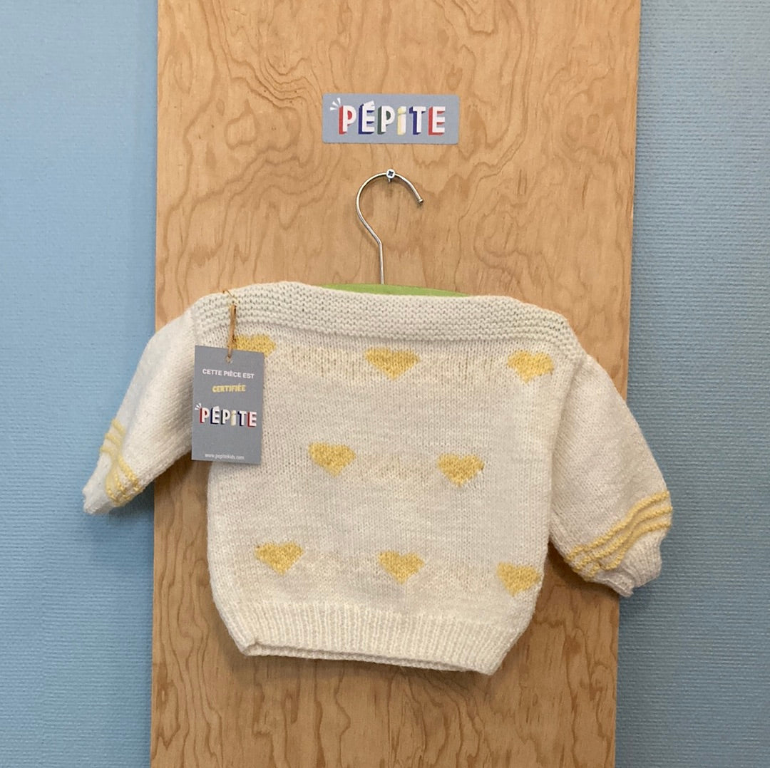 Pull coeur pastel