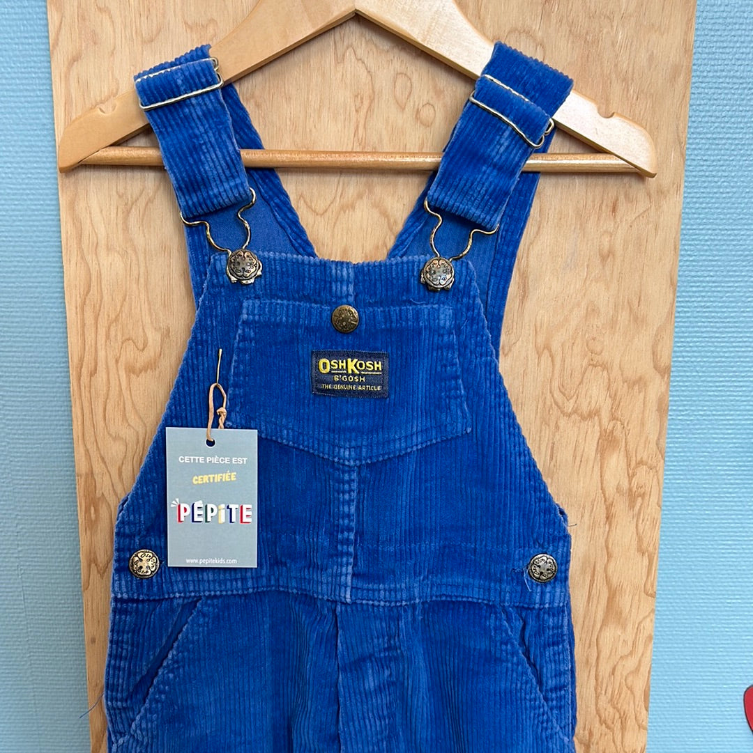 Salopette Oshkosh velours côtelé bleu